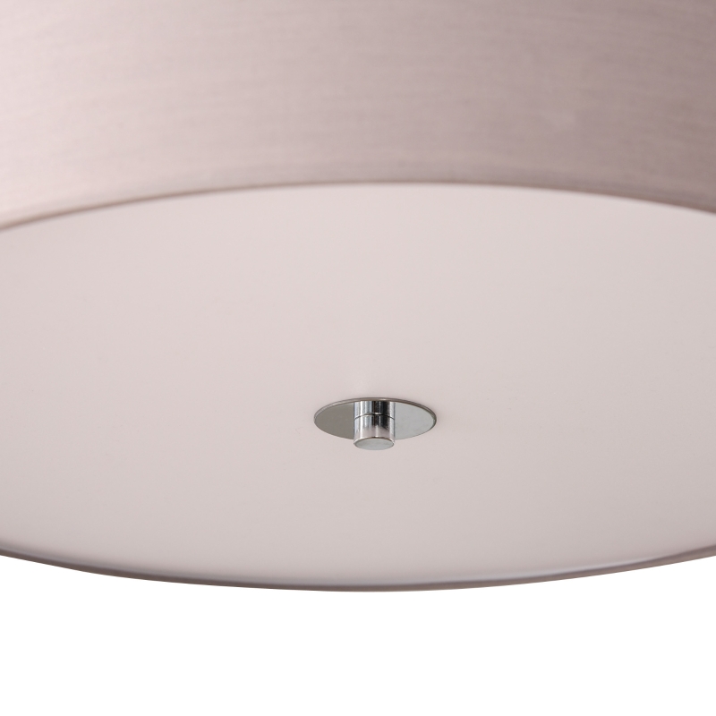 HOMCOM Lámpara de Suspensión Ø59x44 cm Lámpara Colgante Textil con Luces LED 36W con 3 Modos de Color y Soporte de Metal Dormitorio Sala de Estar Gris