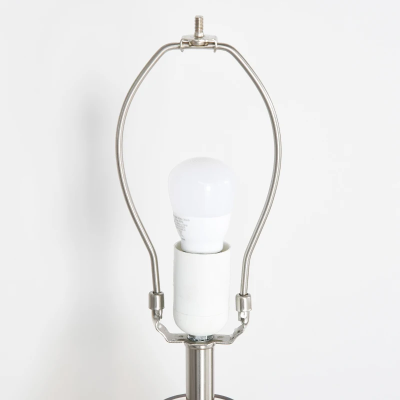 HOMCOM Zestaw 2 lamp stołowych Zestaw 2 opraw stołowych E27 Lampka nocna len szkło bursztynowy