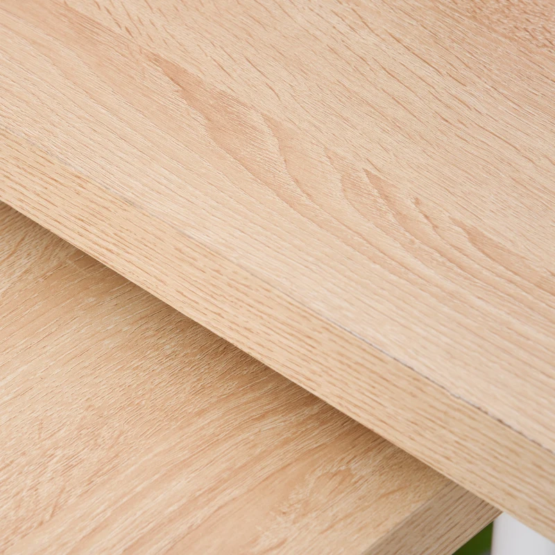 HOMCOM Eckschreibtisch Küchentisch L-Formen Schreibtisch mit Ablagen Winkelschreibtisch PC-Tisch Computertisch Bürotisch360° drehbar MDF Eisen Weiß+Eiche 220 x 55 x 76 cm