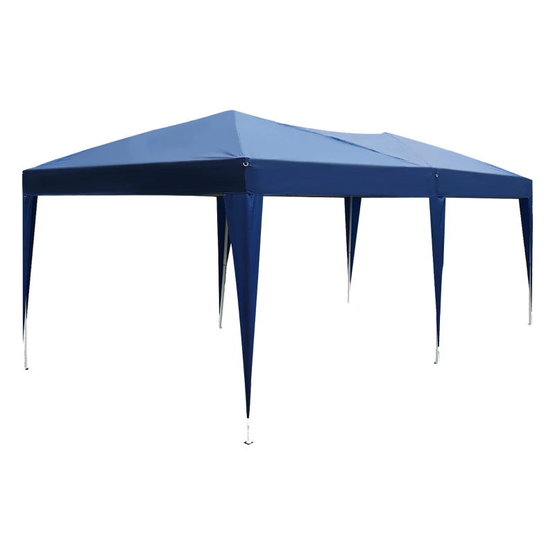 Outsunny Pop Up Gazebo 3 x 6m, Foldable Canopy Tent with Carrying Bag for Outdoor Garden Patio Party, Blue