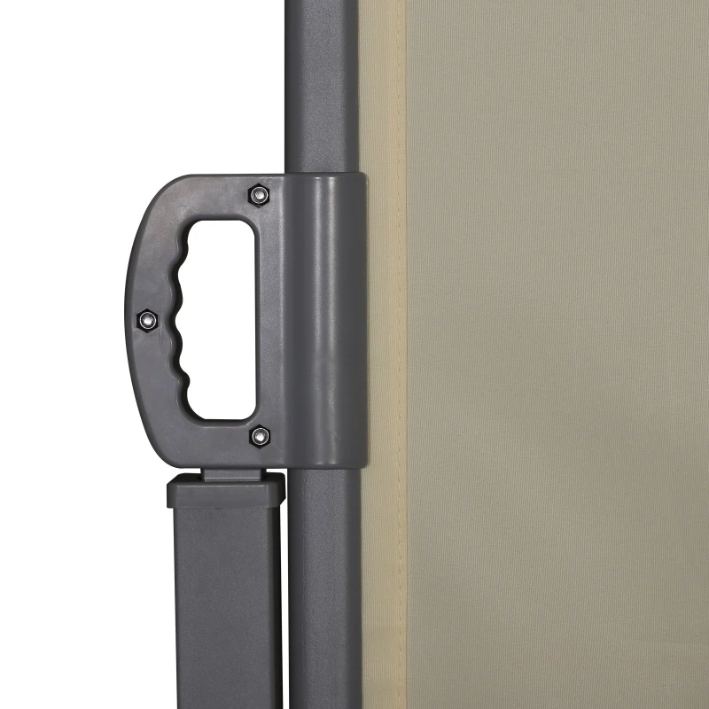 Outsunny Seitenmarkise, Sicht- und Sonnenschutz, Seitenrollo, Polyester, Beige, 3 x 2 m