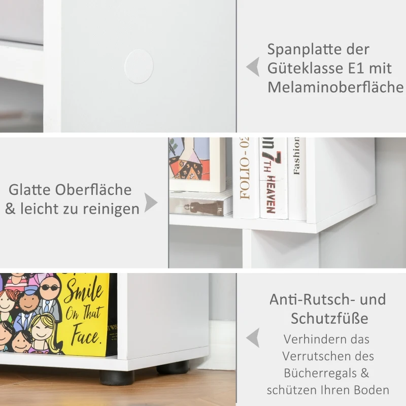 Regał z 8 przegródkami półka do przechowywania biuro gabinet płyta wiórowa biały