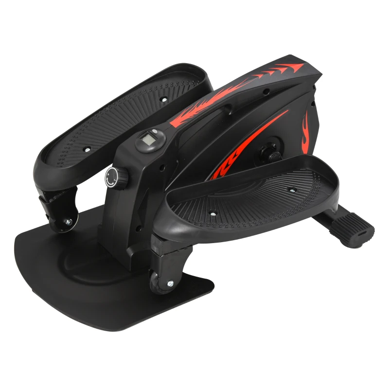 HOMCOM Mini Manual Elliptical Bike, Compact Elliptical Cross Trainer Fitness Workout w/ LCD Monitor, Anti-Slip Pedals, Adjustable Resistance for Home Office