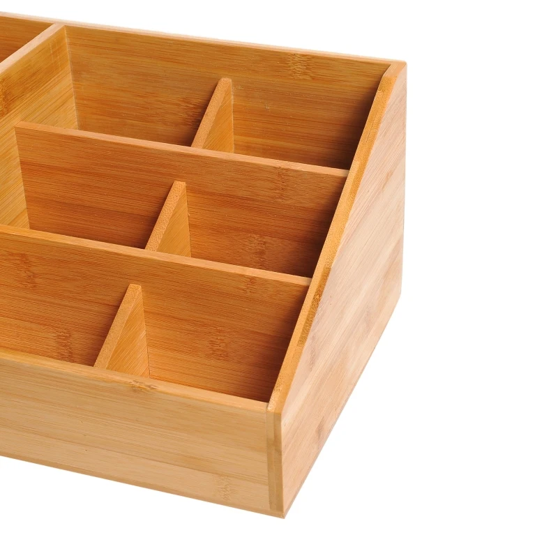 HOMCOM® ORGANIZER NA BIURKO POJEMNIK Z 2 SZUFLADAMI naturalny L33 x 20,5 x 15,5 cm (DxSxW)