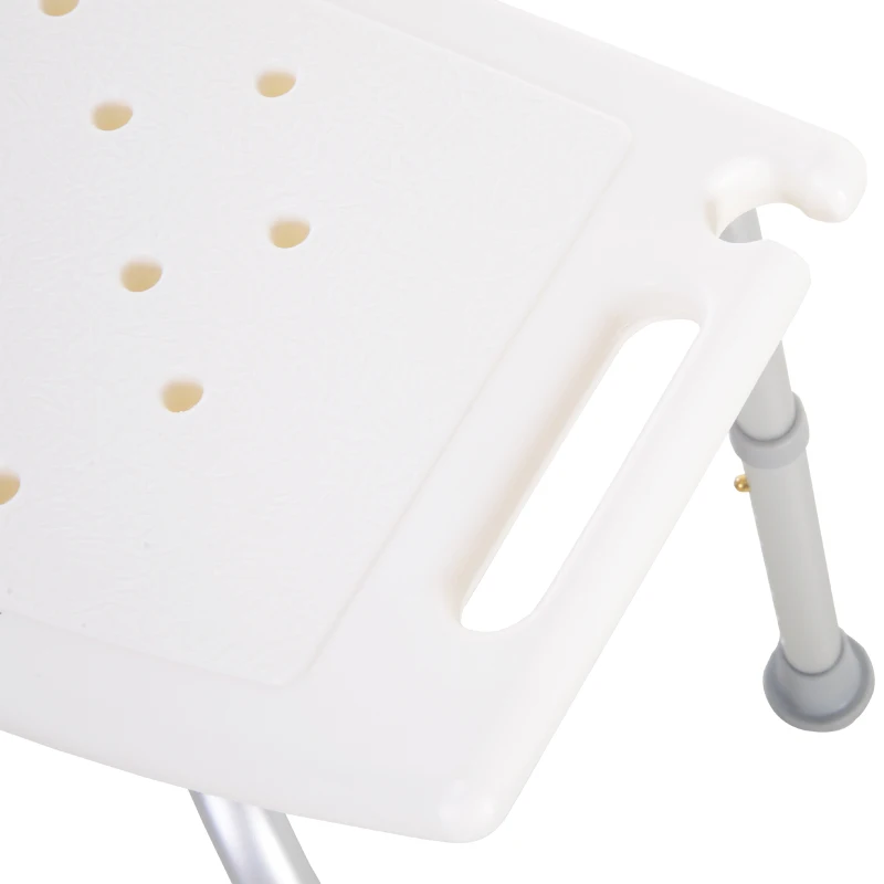 HOMCOM Duschstuhl Badehocker Badestuhl Duschhocker Duschsitz Badhilfe höhenverstellbar (Duschhocker/rechteckig)