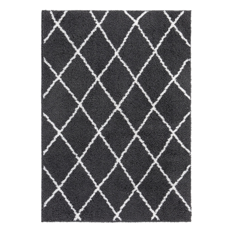 Homcom Teppich skandinavisches Muster Anthrazit-Weiß 290 x 200 x 3,5 cm