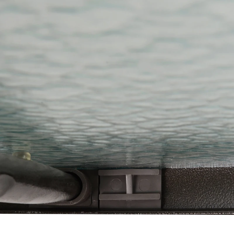 Outsunny Rattan Gartentisch runder Esstisch Glastisch Gartenmöbel Tisch Polyrattan+gehärtetes Glas Braun Ø80 x 71H cm