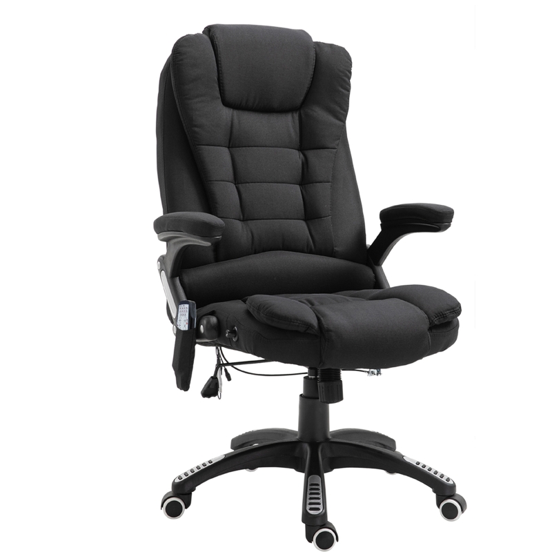 Vinsetto Massagesessel Chefsessel mit Massagefunktion höhenverstellbarer Drehstuhl ergonomischer Gamingstuhl Bürostuhl massage Schwarz 67 x 74 x 116–126 cm