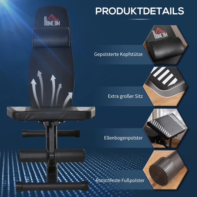 HOMCOM halterbank opvouwbaar 145 cm x 55 cm x 41-114 cm