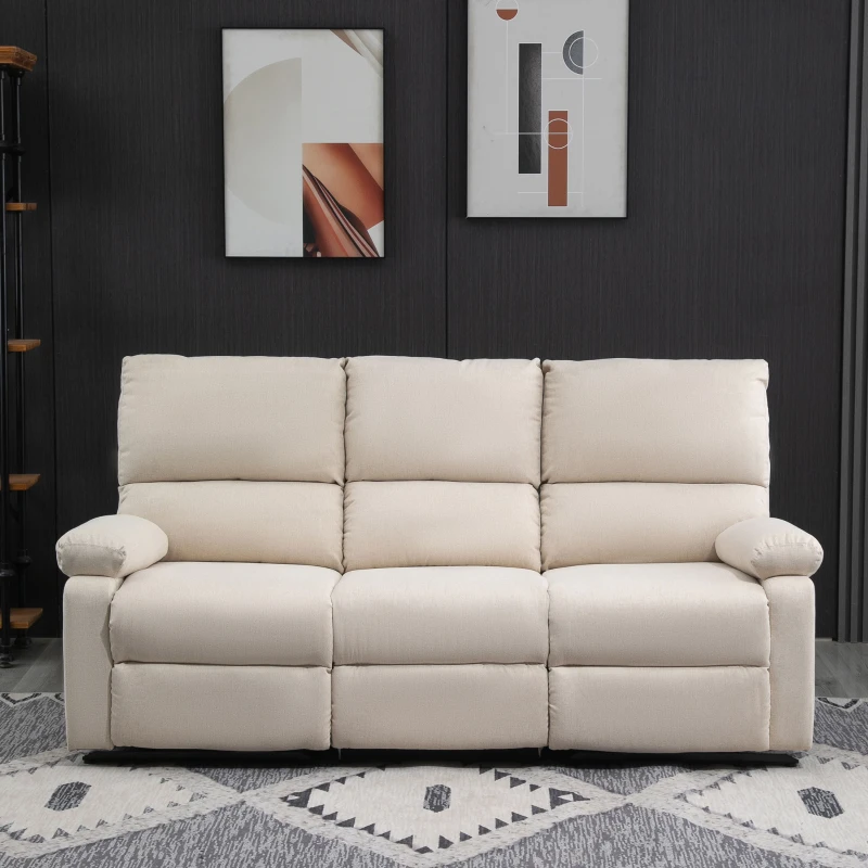 HOMCOM Liegesofa Relaxsessel Liegesessel TV Sessel Einzelsofa 150° neigbar Fernsehsessel Leinen 187 x 92 x 97 cm