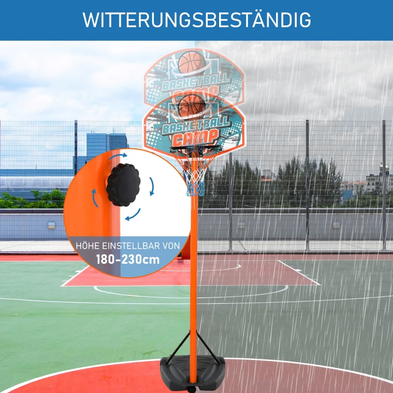 HOMCOM Kinder Basketballständer Basketballkorb Einstellbare mit Ständer Höhenverstellbar mit Ball & Pumpe Blau+Schwarz