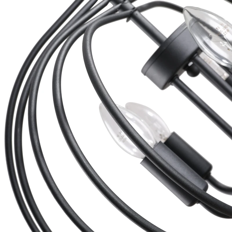 HOMCOM® Deckenlampe Pendelleuchte Hängeleuchte Deckenleuchte Industrie Vintage Schwarz