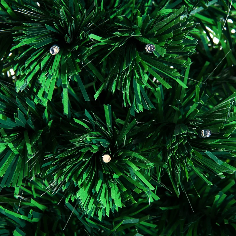 HOMCOM Weihnachtsbaum Christbaum Kunsttanne, 1,2 m, inkl. Ständer, bunte LED´s, Grün