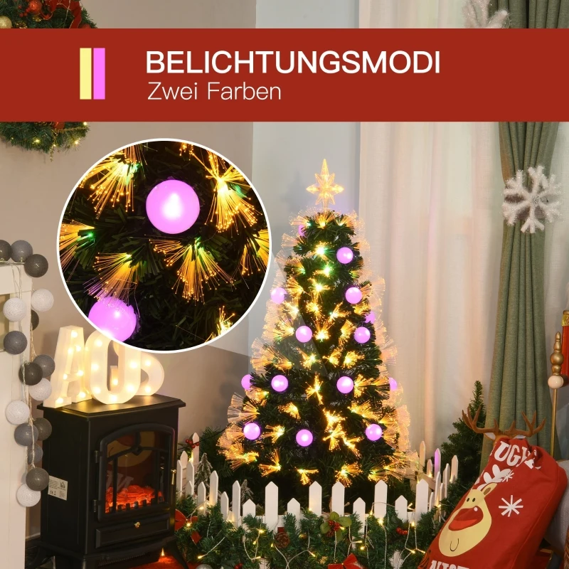 HOMCOM kerstboom dennenboom met LED 2 lichtkleuren 130 takpunten Ø45x 120 h cm