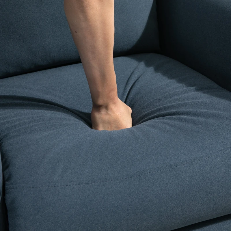 HOMCOM Aufstehsessel Fernsehsessel mit Aufstehhilfe elektrisch Liegefunktion Leinen-Touch Stahl Blau 85 x 89,5 x 105 cm