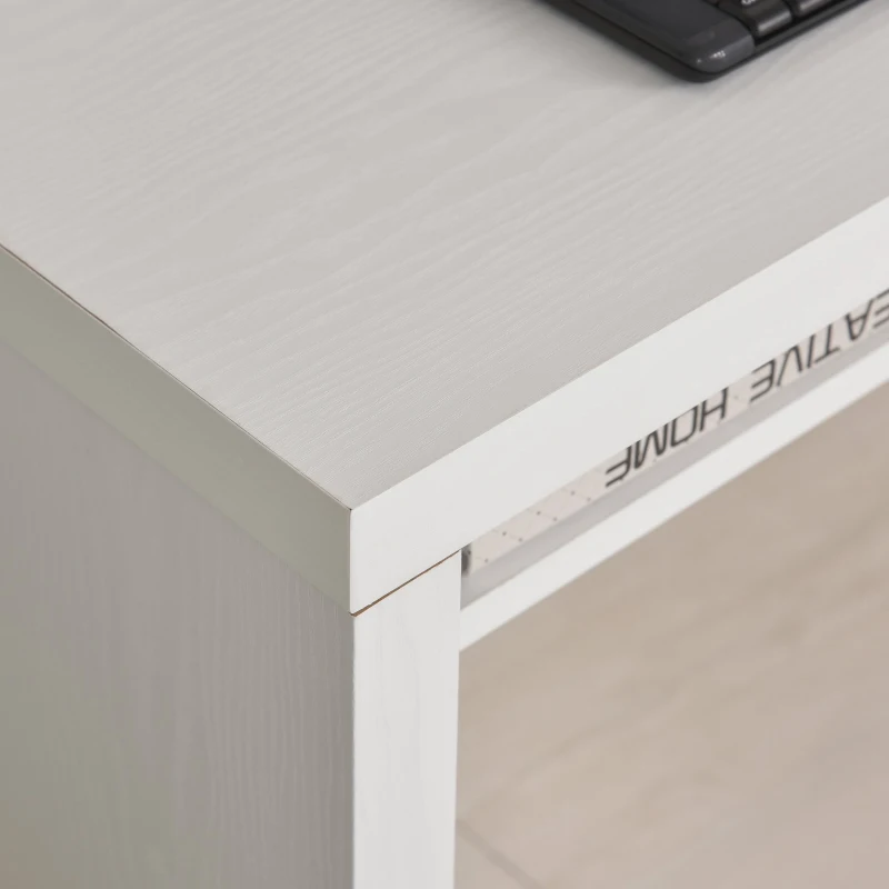 HOMCOM® Eckschreibtisch Computertisch PC-Schreibtisch mit Regal Bürotisch L/I-Form Weiß