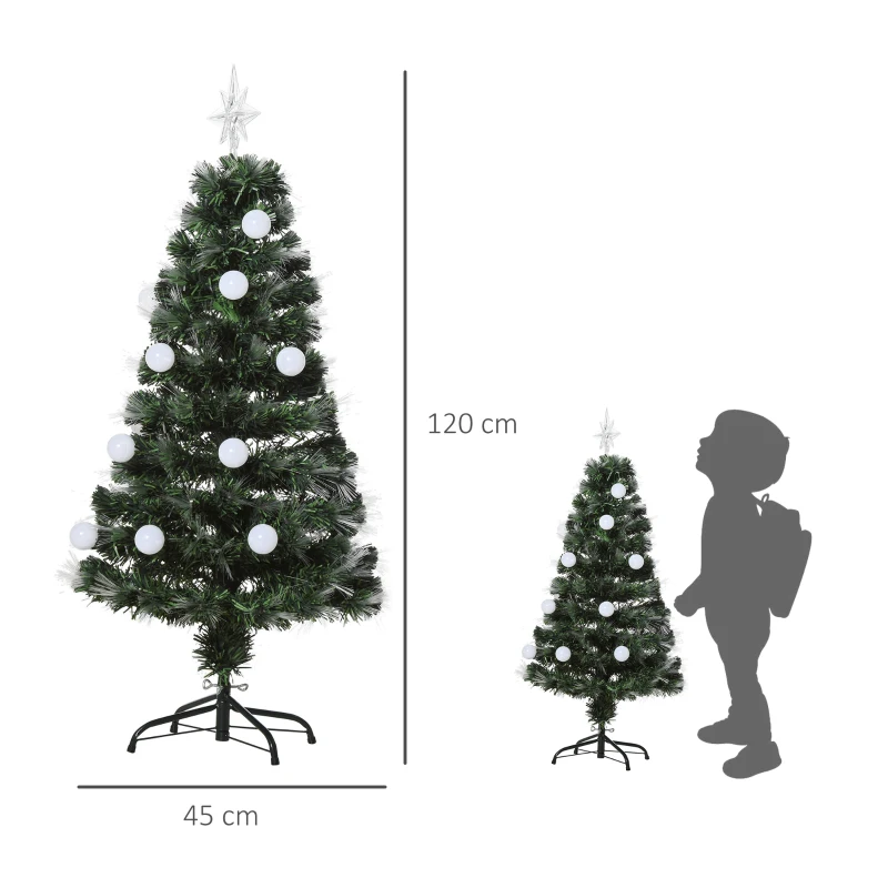 HOMCOM kerstboom dennenboom met LED 2 lichtkleuren 130 takpunten Ø45x 120 h cm