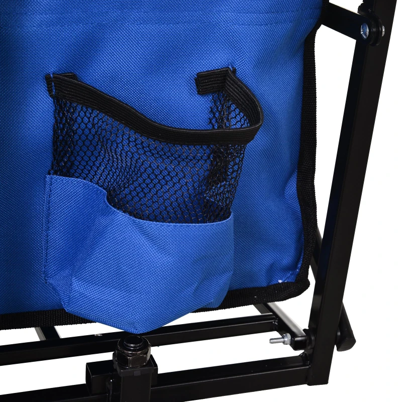 DURHAND® Bollerwagen Handwagen Gartenwagen mit Dach Faltbar extra Staubox Oxford Blau