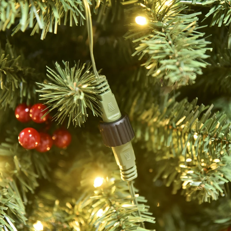 HOMCOM künstlicher Weihnachtsbaum 180 cm mit 250 LED-Leuchten 628 Astspitzen Christbaum Tannenbaum PVC Metall Grün Ø63 x 180 cm