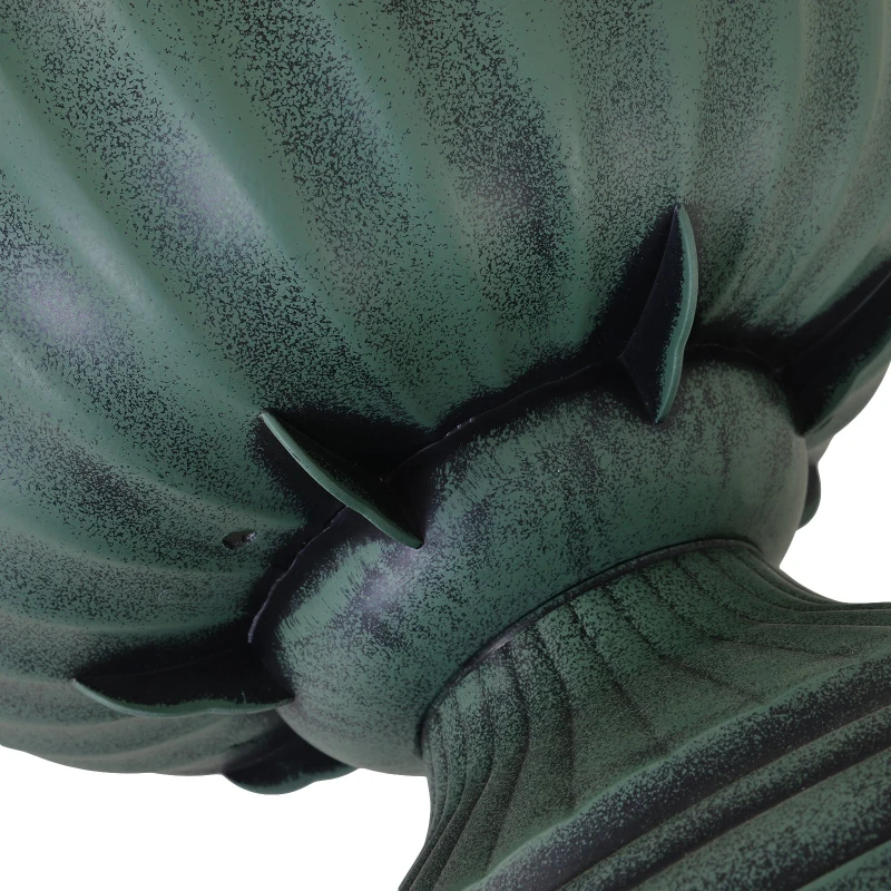 Outsunny Blumenschale, Pflanzgefäß, Blumenständer mit 3 runde Pflanzschalen,dreistufige, Blumensäule,Vintage Grün, ø43 x 98,5 cm