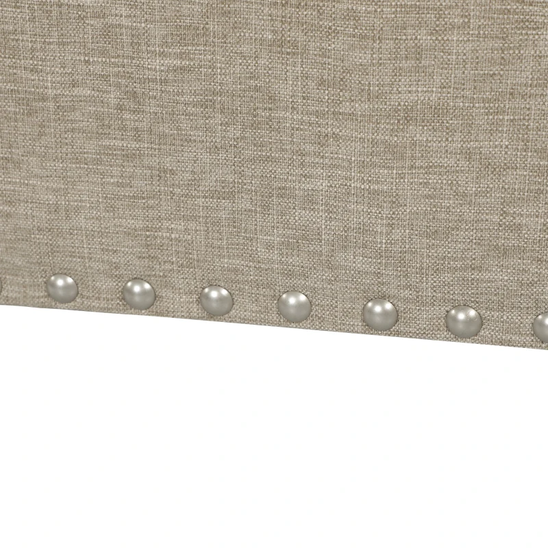 HOMCOM® Polsterbank Sitzbank mit Stauraum Truhenbank Polyester Eukalyptusholz Beige