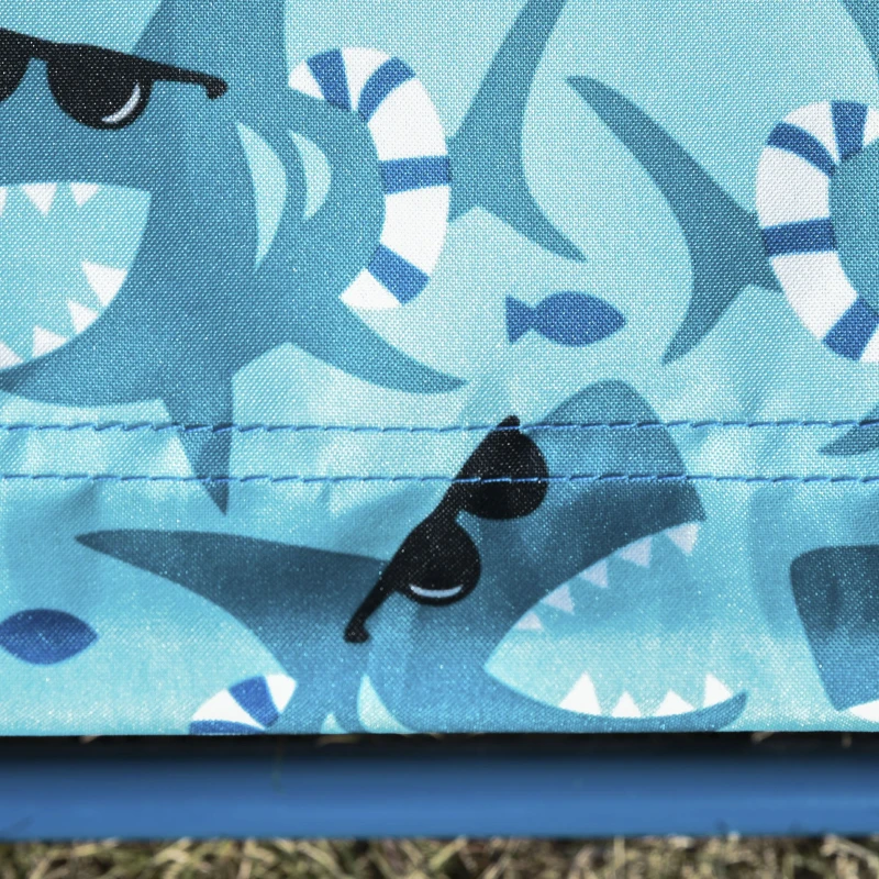 Outsunny Kinder Sonnenliege 180° verstellbar Strandliege Gartenliege Relaxliege Klappbar für 2-6 Jahre Metall Polyester Blau+Grün 118 x 40 x 24 cm