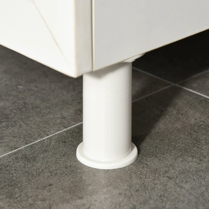 HOMCOM® Badezimmerschrank Badschrank Highboard mit Wäschekorb Regale Ungewebter Stoff