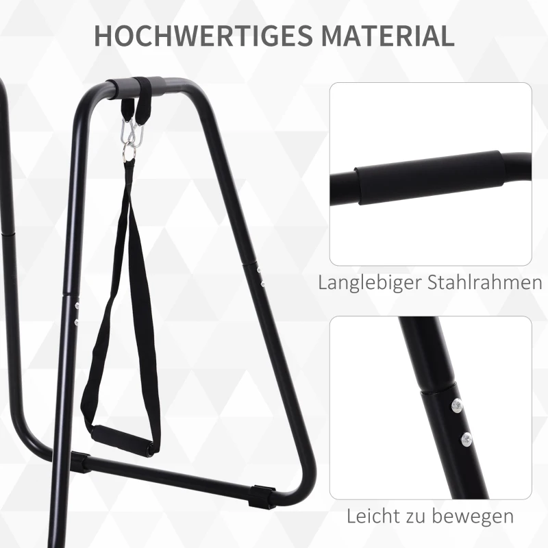 HOMCOM DRĄŻEK DO PODCIĄGANIA I ĆWICZEŃ stal czarny