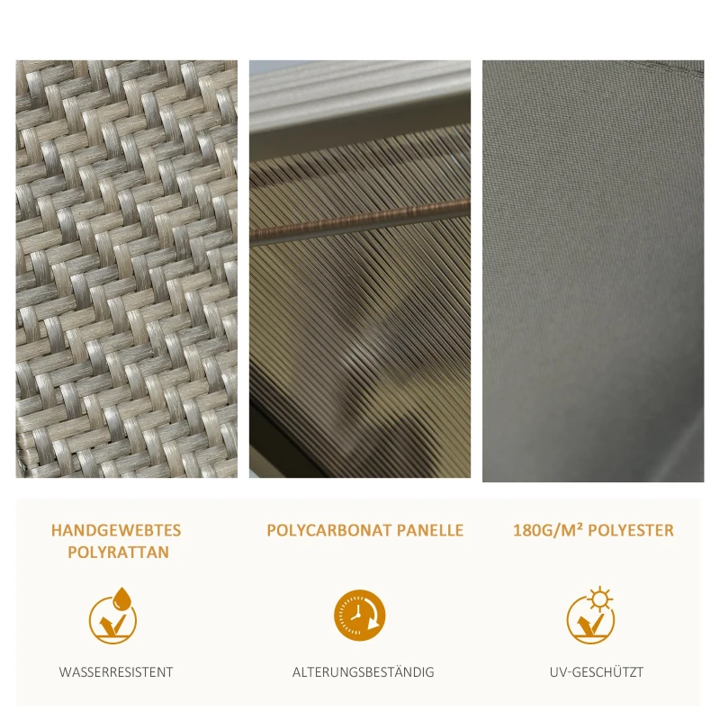 3-osobowa rattanowa huśtawka z dachem huśtawka ogrodowa z regulowanym dachem aluminium