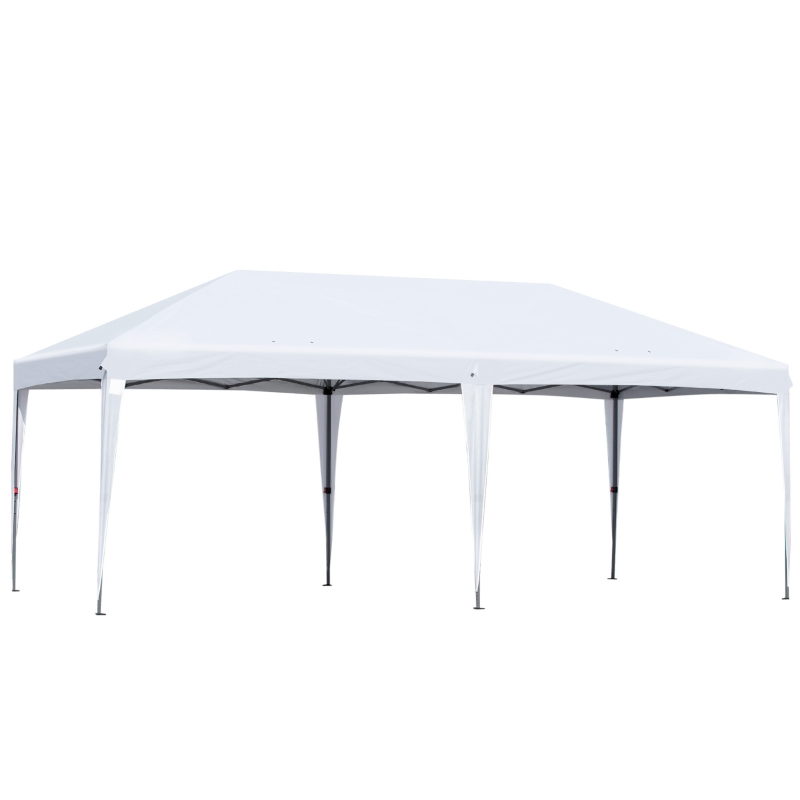 Outsunny® Pop-up Pavillon Gartenzelt höhenverstellbar UV-schutz Weiß 6 x 3m