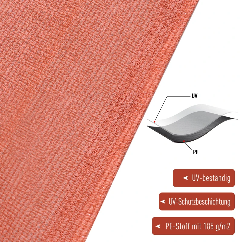 Żagiel przeciwsłoneczny prostokąt 3x4m hdpe czerwony Outsunny