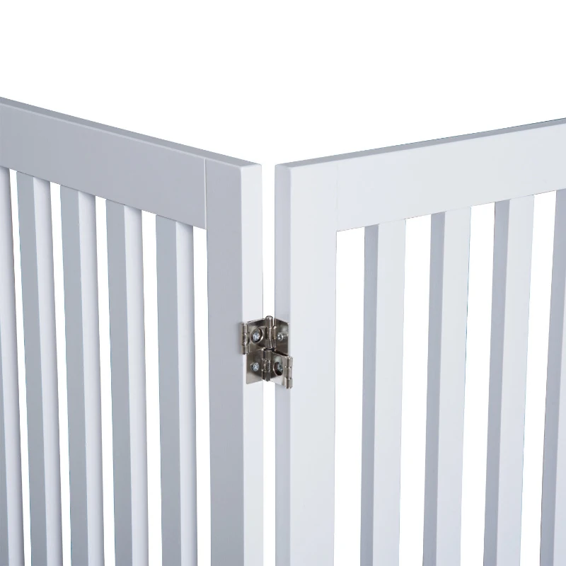 PawHut Hunde Absperrgitter Schutzgitter Hundegitter Konfigurationsgitter MDF Weiß B154,5xH91,5 cm