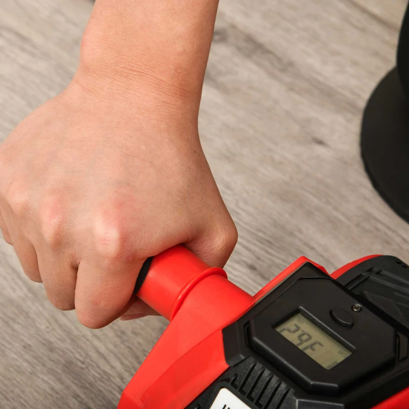 HOMCOM AB Roller Bauchtrainer Bauchroller Bauchmuskeltraining inkl. Kniematte Display ABS Gummi Rot 40 x 25 x 16 cm