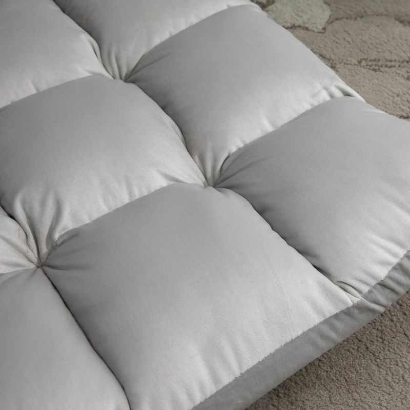 HOMCOM Krzesło podłogowe składany fotel podłogowy 13 pozycji regulowane szary metal