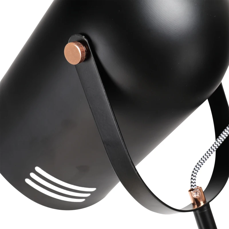 HOMCOM Stehleuchte Stehlampe E27-Fassung neben Sofa 90° verstellbar Metall Schwarz 25,5 x 20 x 155 cm