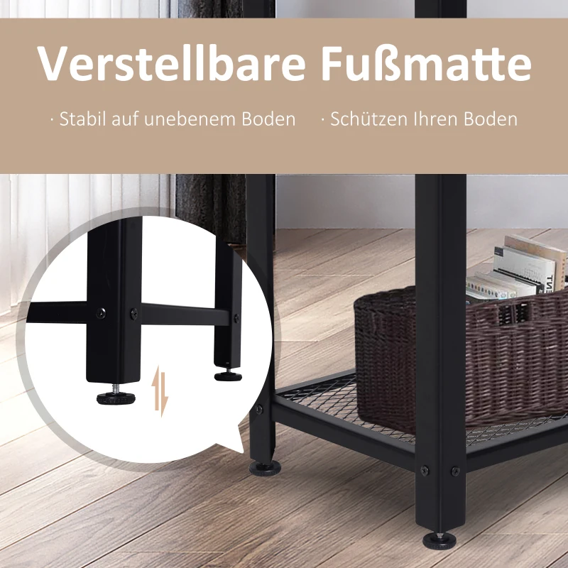 HOMCOM Consoletafel dressoirt bijzettafel met metalen legplank industriële stijl metaal