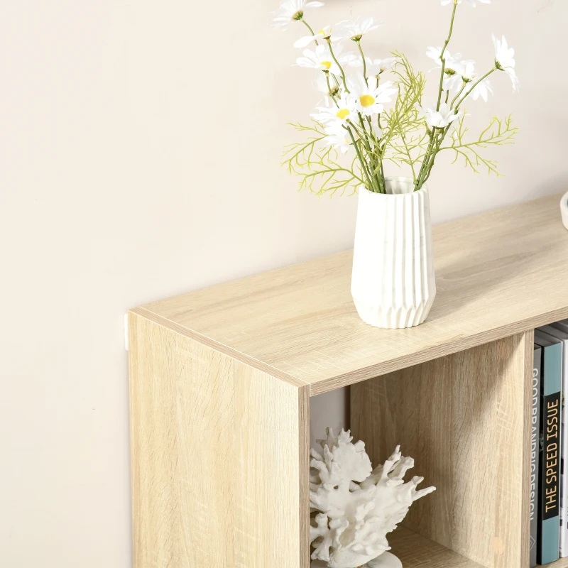 HOMCOM Bücherregal 3-stöckige Aufbewahrungsregal Büroregal Display Regal für Home-Office Wohnzimmer Spanplatte Natur 97,5 x 30 x 100 cm