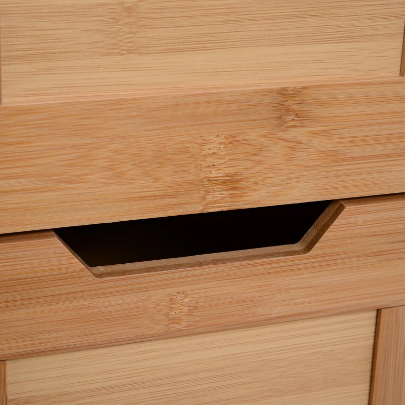 regał łazienkowy szafka łazienkowa 2 szuflady 3 półki bambus MDF 30 x 30 x 144,3 cm