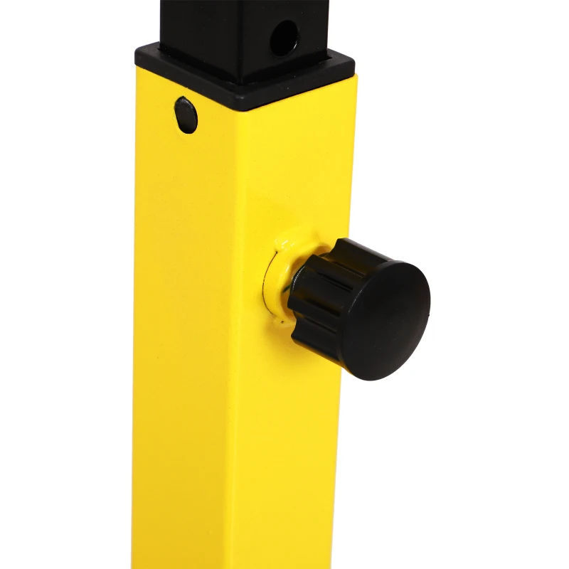 HOMCOM Dipstation Klimmzugstange Kraftstation mit Hantelbank Bauchtrainer klappbar  Rückentrainer Stahl Max.100KG ideal für Home-Gym Gelb + Schwarz 66 x 75 x 119 cm