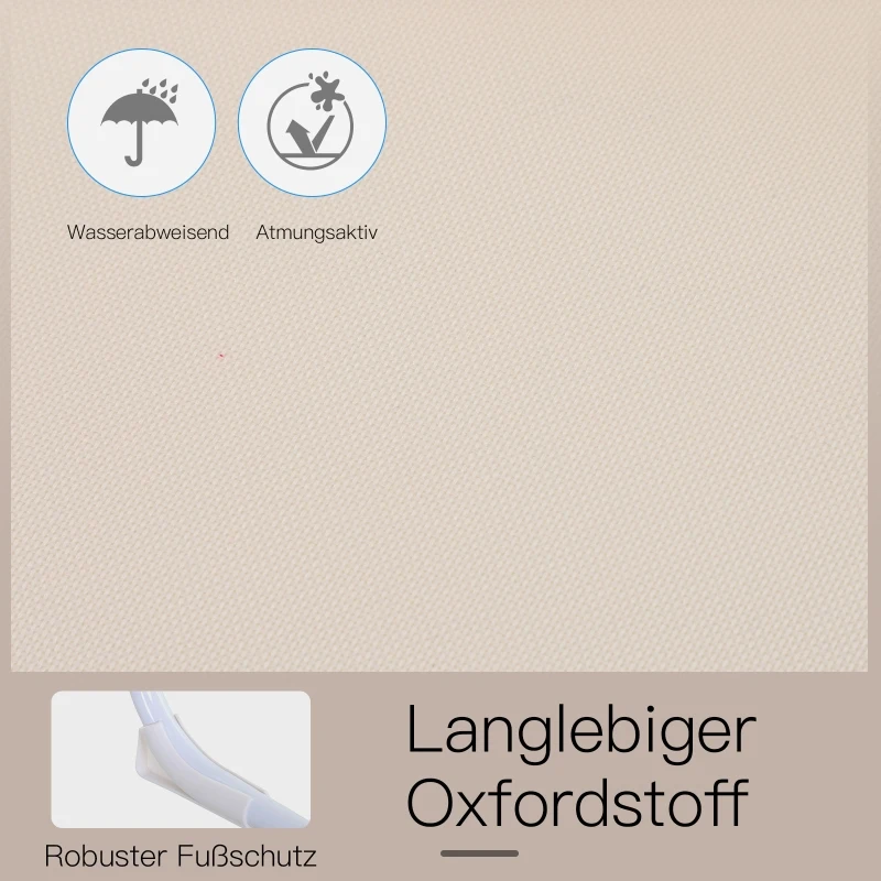 Krzesło kempingowe składane plażowe do ogrodu na balkon Oxford kremowy Outsunny