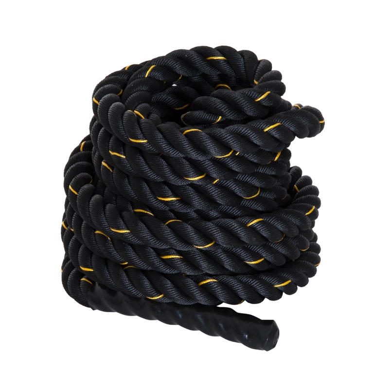 HOMCOM Trainingsseil Schwarz Gelb Ø38 mm x 9 m