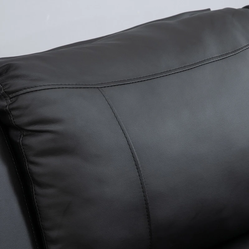 HOMCOM Doppelsofa Relaxliege Relaxsessel verstellbare Rückenlehnen PU Schwarz 141,5x 95 x 94,5 cm