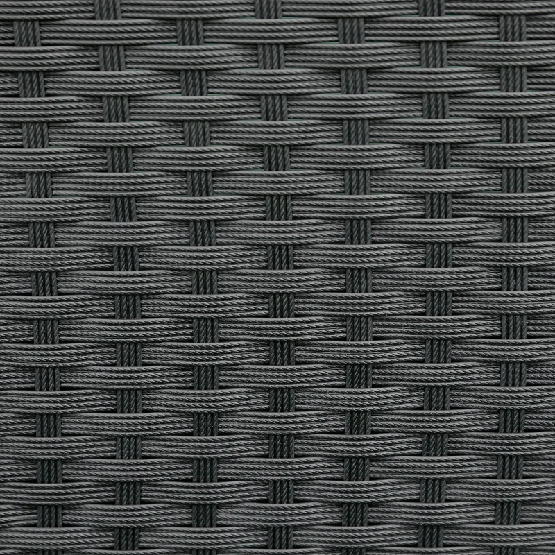 Outsunny dreiteiliges Set Sonnenliege mit verstellbarer Rücklehne Garten Liege Teetisch Flammhemmende Polsterung Metall PE-Rattan Polyester Schwarz+Cremeweiß 195 x 60 x 86 cm