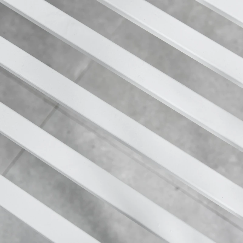 Outsunny Gartenbank 2-Sitzer Bank Sitzbank Parkbank Metall Gartenmöbel antik Weiß