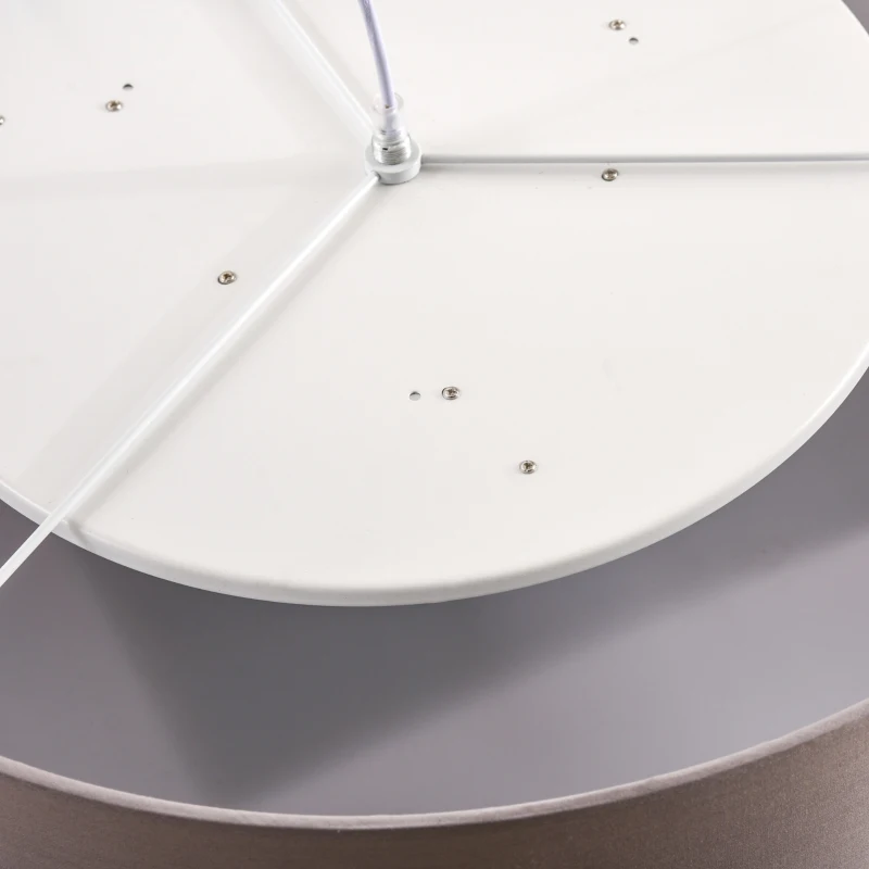 HOMCOM Hängeleuchte LED Deckenlampe Deckenstrahler elegant 36 W Küche Bar Wohnzimmer Schlafzimmer Stahl Hellgrau 59L x 59B x 44H cm