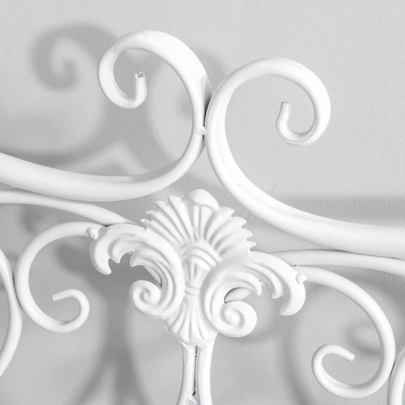 Outsunny Gartenbank 2-Sitzer Bank Sitzbank Parkbank Metall Gartenmöbel antik Weiß