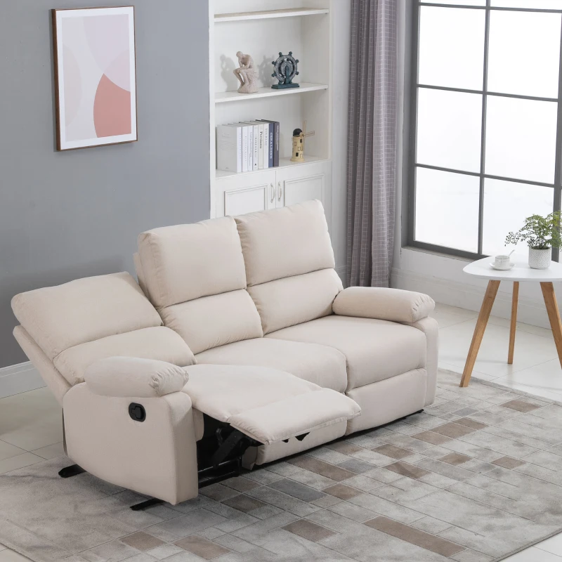 HOMCOM Liegesofa Relaxsessel Liegesessel TV Sessel Einzelsofa 150° neigbar Fernsehsessel Leinen 187 x 92 x 97 cm