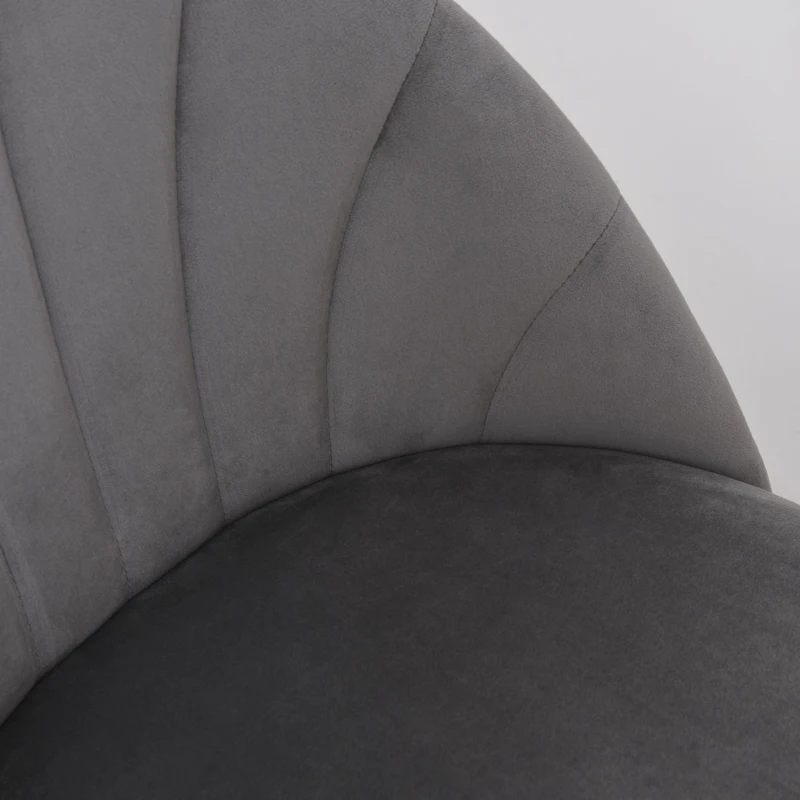 HOMCOM Zestaw 2 krzeseł do jadalni Krzesło kuchenne Krzesło biurowe z oparciem aksamit metal szary