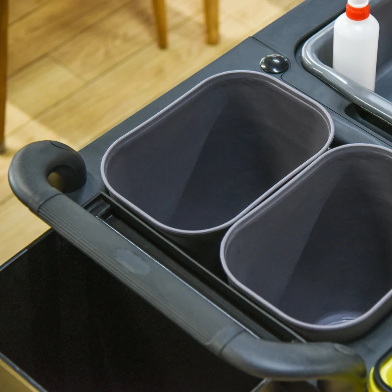 HOMCOM Putzwagen mit 3 Ebenen 110 cm x 50 cm x 92 cm