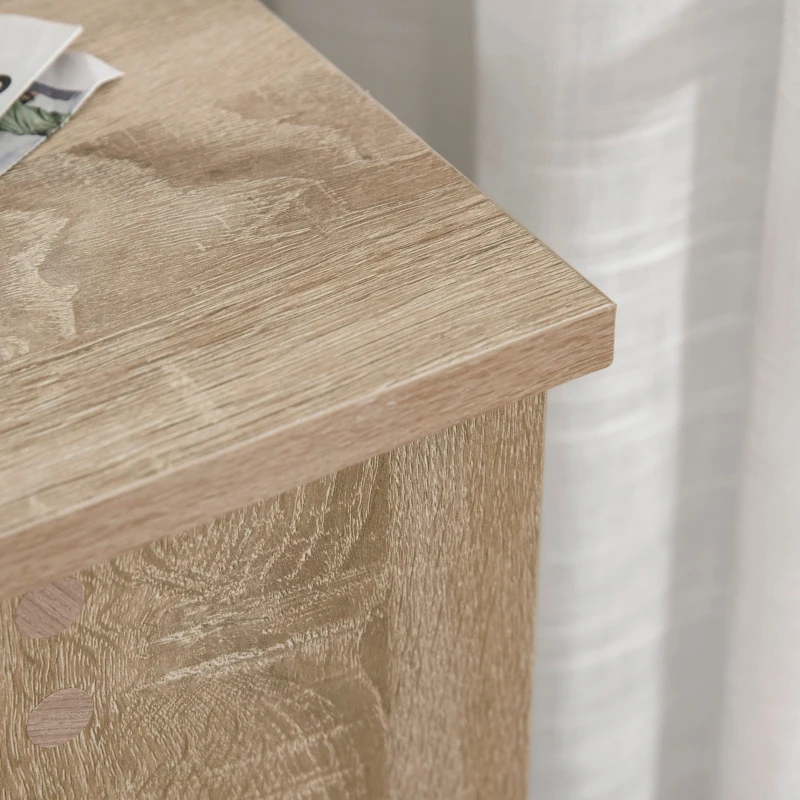 HOMCOM Eckschreibtisch mit 2 Ablageflächen L-förmiger Schreibtisch Computertisch mit Tastaturablage Schublade CPU-Ständer E1-Spanplatte Naturholz 120 x 70 x 75 cm